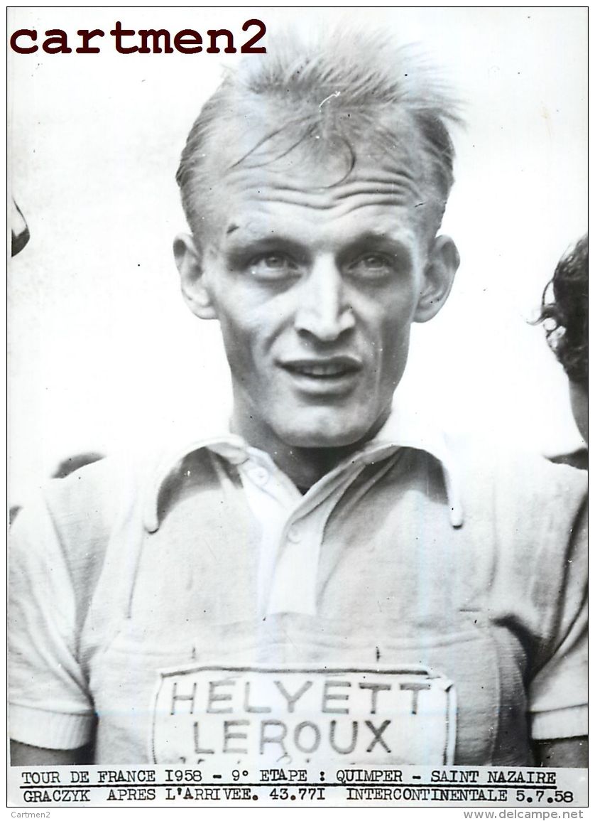 PHOTOGRAPHIE ANCIENNNE TOUR DE FRANCE 1958 QUIMPER--SAINT-NAZAIRE GRACZYK CYCLISME SPORT CYCLISTE - Sports