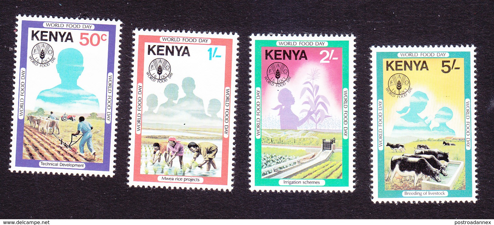 Kenya, Scott #203-206, Mint Hinged, World Food Day, Issued 1981 - Kenya (1963-...)