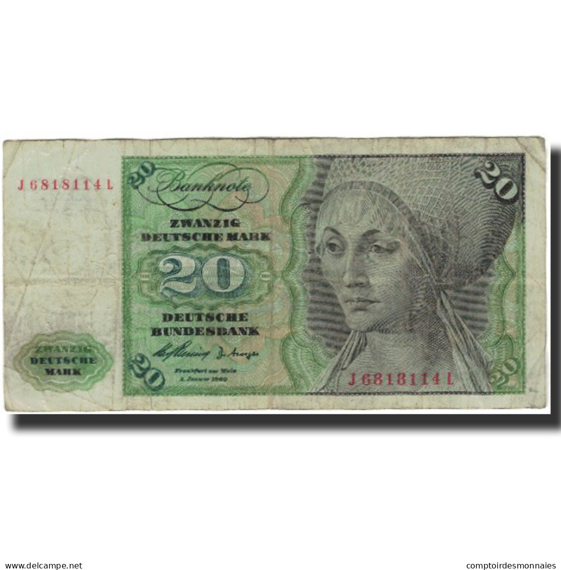 Billet, République Fédérale Allemande, 20 Deutsche Mark, 1960-01-02, KM:20a - 20 Deutsche Mark