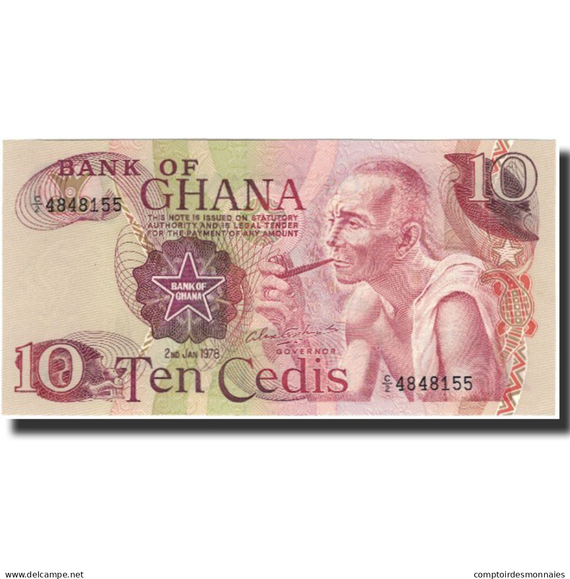 Billet, Ghana, 10 Cedis, 1978-01-02, KM:16f, NEUF - Ghana