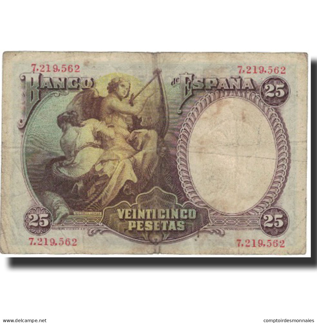 Billet, Espagne, 25 Pesetas, 1931-04-25, KM:81, B - 25 Peseten