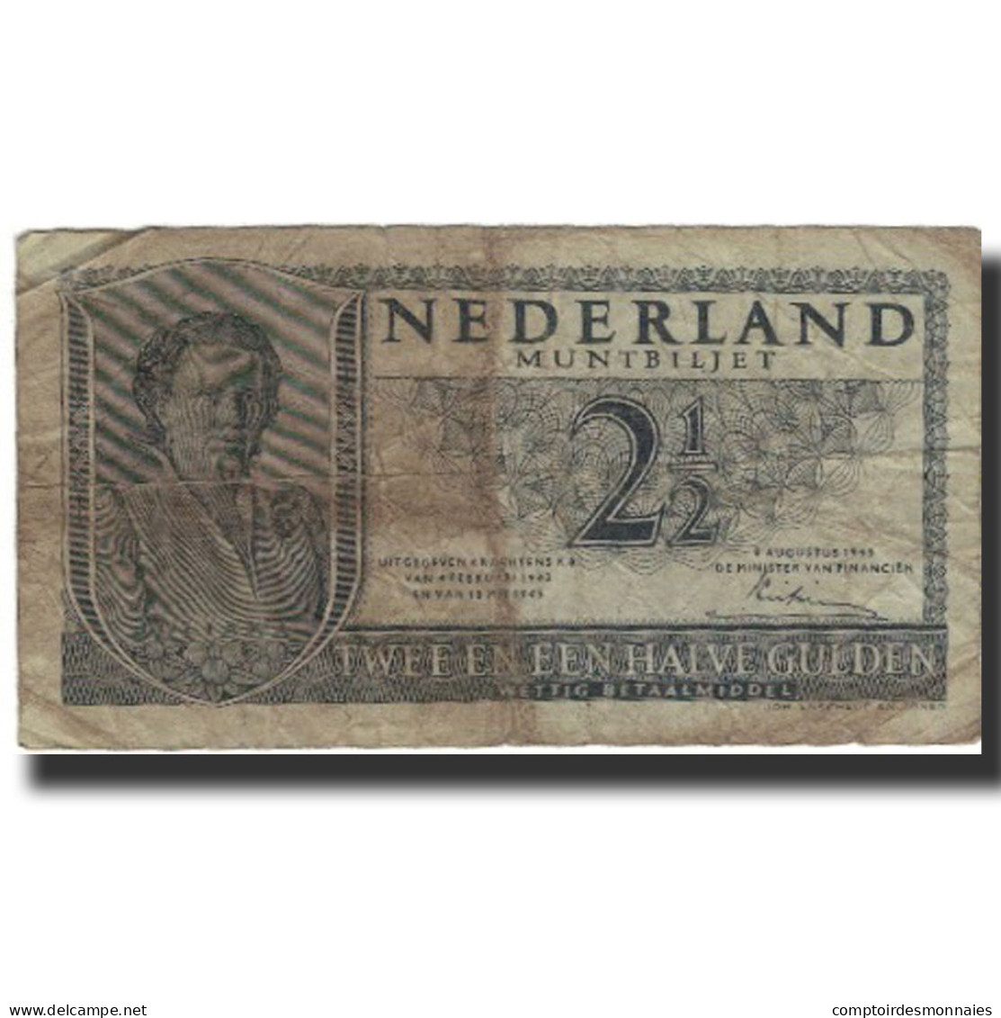 Billet, Pays-Bas, 2 1/2 Gulden, 1949-08-08, KM:73, AB - 2 1/2  Florín Holandés (gulden)