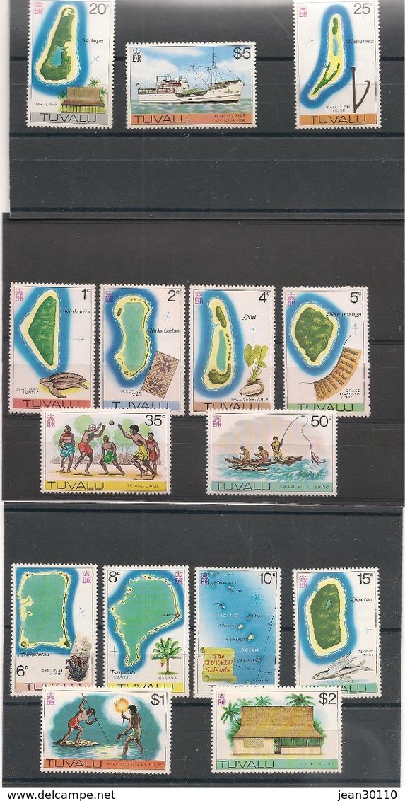 TUVALU Année 1976 Série Courante N°Y/T : 23/37** Côte:66,00 € - Tuvalu