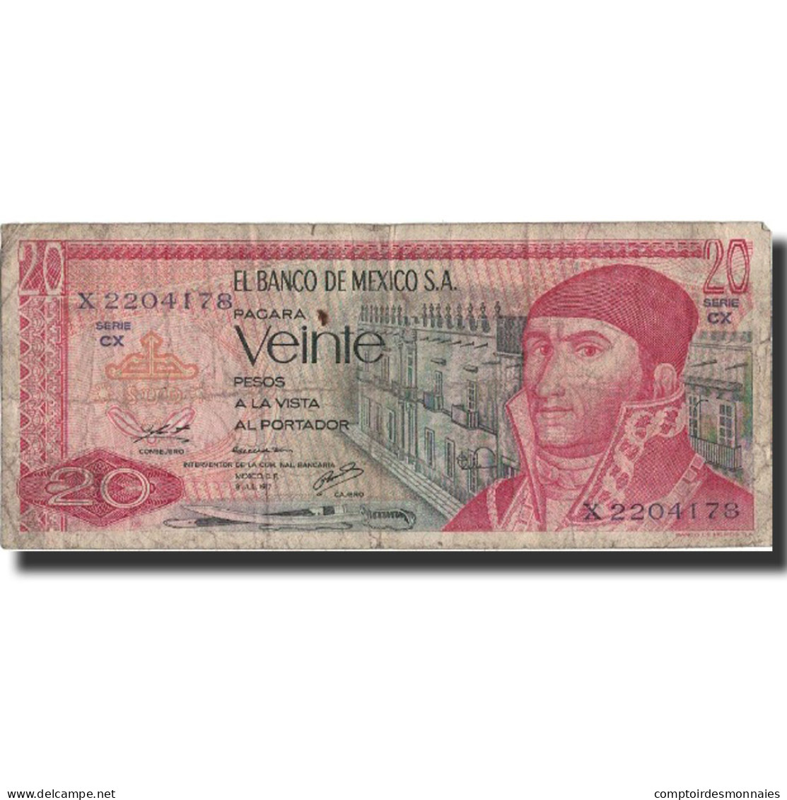 Billet, Mexique, 20 Pesos, 1977, 1977-07-08, KM:64d, TB+ - Mexico