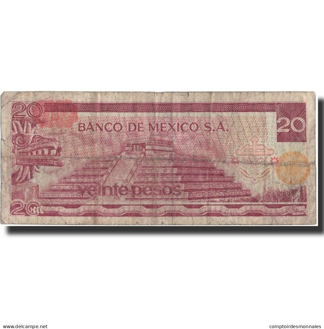 Billet, Mexique, 20 Pesos, 1977, 1977-07-08, KM:64d, TB+ - México