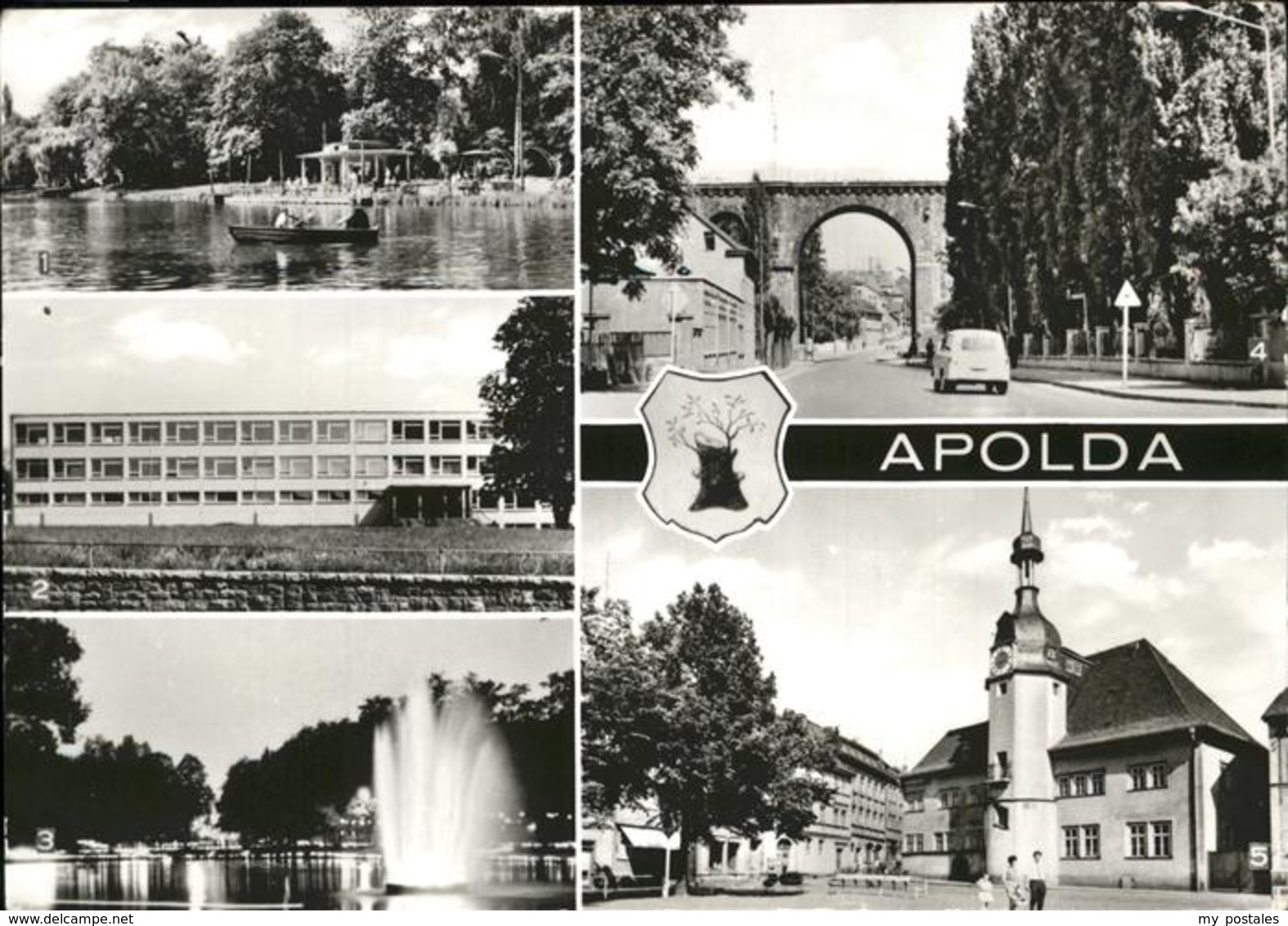 41261693 Apolda Wappen Springbrunnen  Lohteich Polytechnische Oberschule Viadukt - Apolda