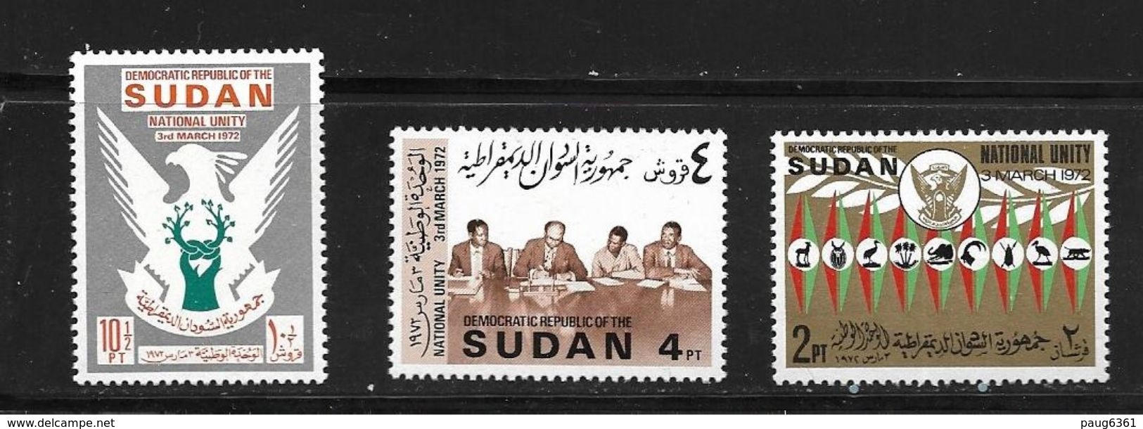 SOUDAN 1972 UNITE NATIONALE   YVERT N°254/56  NEUF MNH** - Sudan (1954-...)