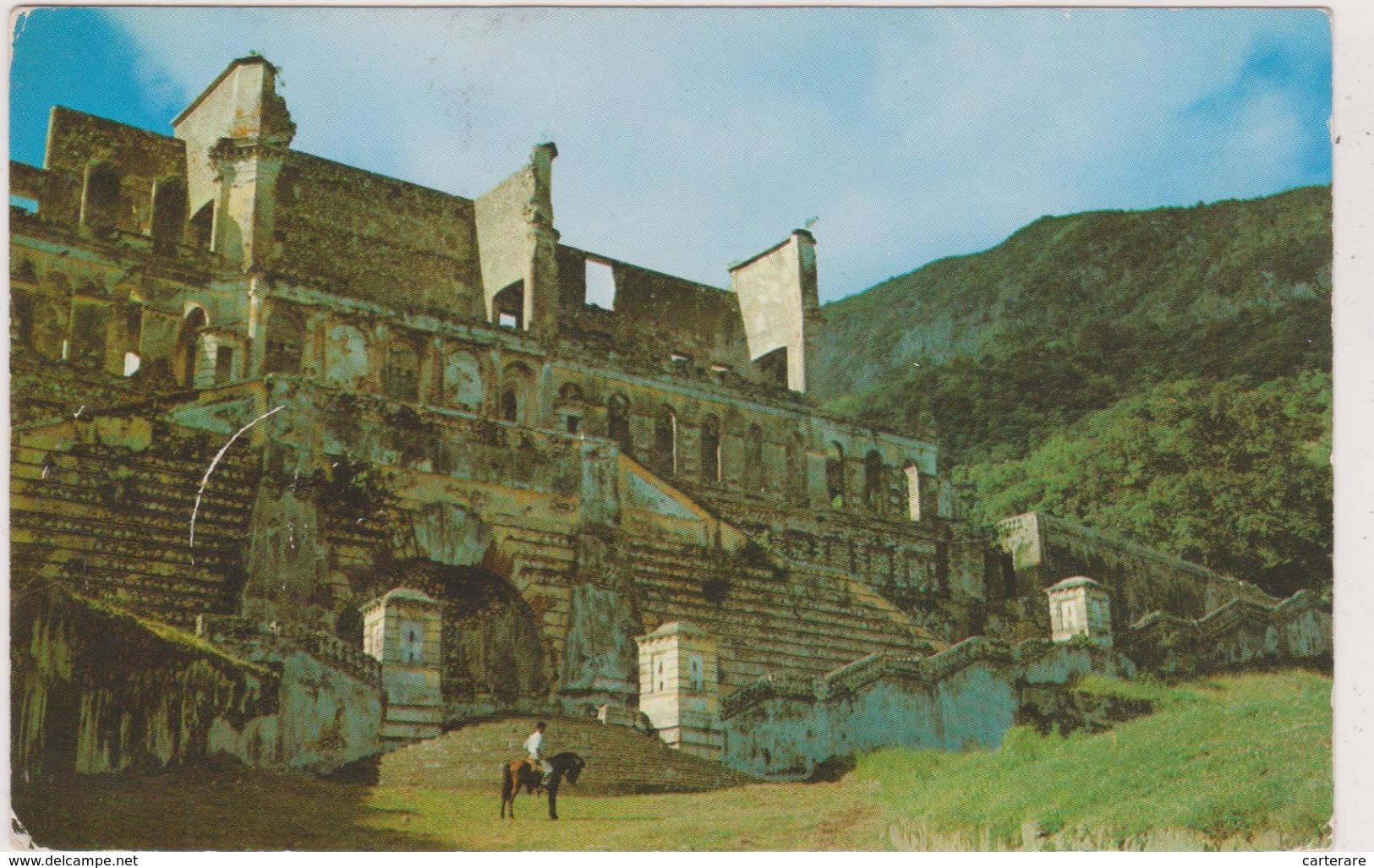 GRANDES  ANTILLES,ile Hispaniola,HAITI,ruines Palais De Sans Souci,ruins,vestiges,3 Timbres - Haití