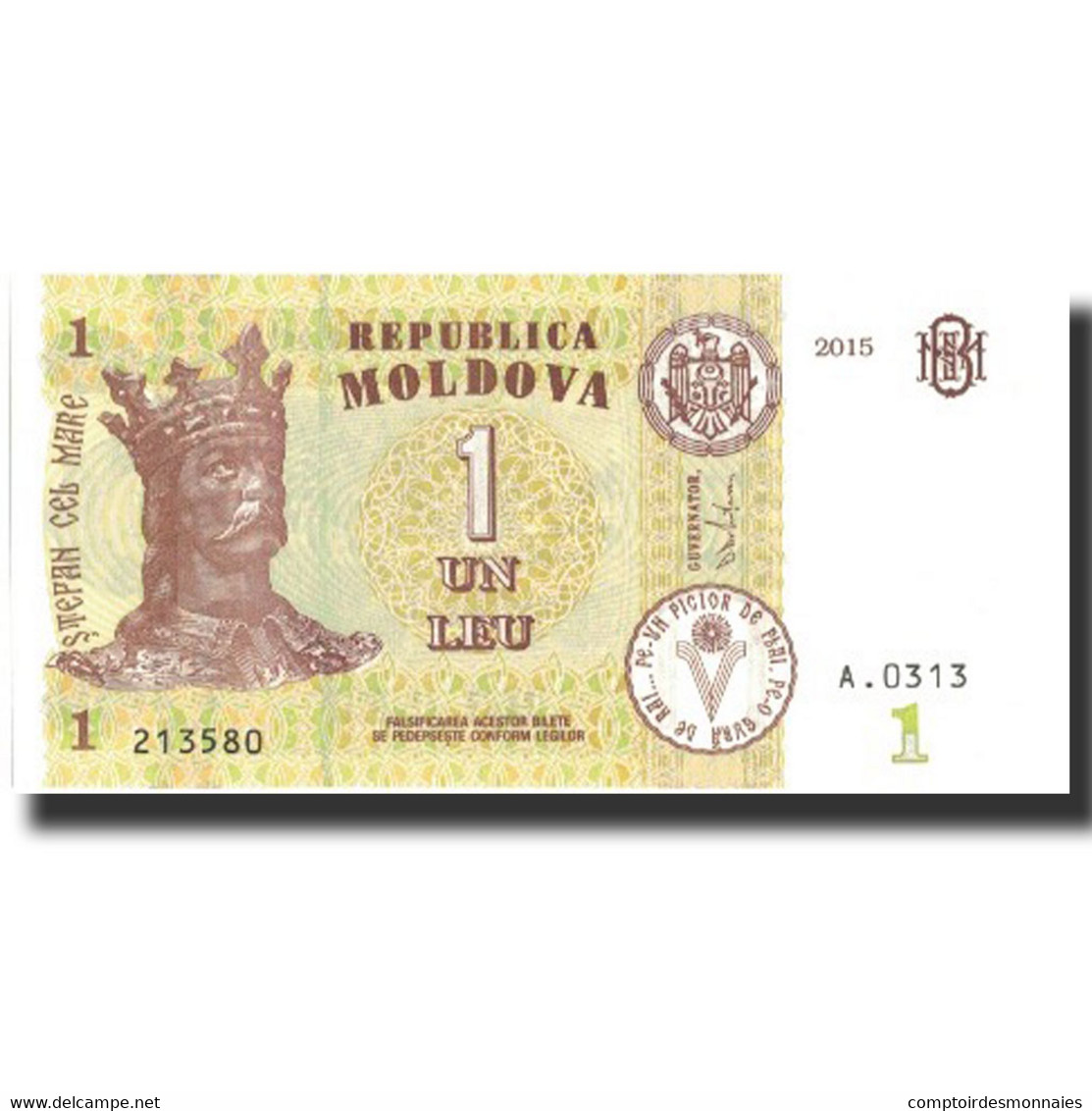 Billet, Moldova, 1 Leu, 2015, 2015, KM:21, NEUF - Moldova