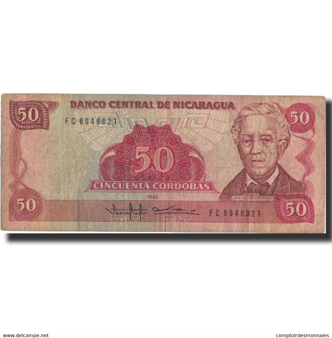 Billet, Nicaragua, 50 Cordobas, 1985, 1985, KM:153, TB+ - Nicaragua