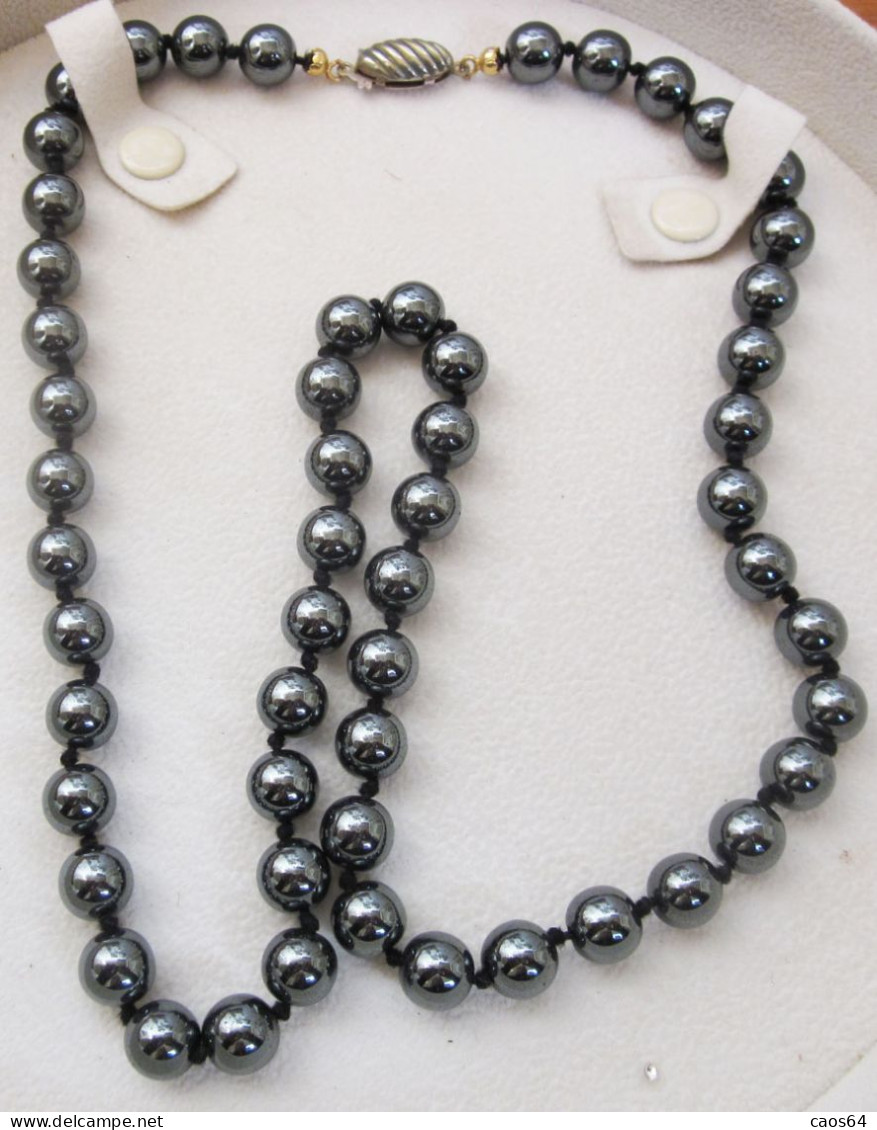 COLLANA VINTAGE EMATITE  LAVORAZIONE A NODINI BIGIOTTERIA Lunghezza Chiusa 28 Cm - Necklaces/Chains