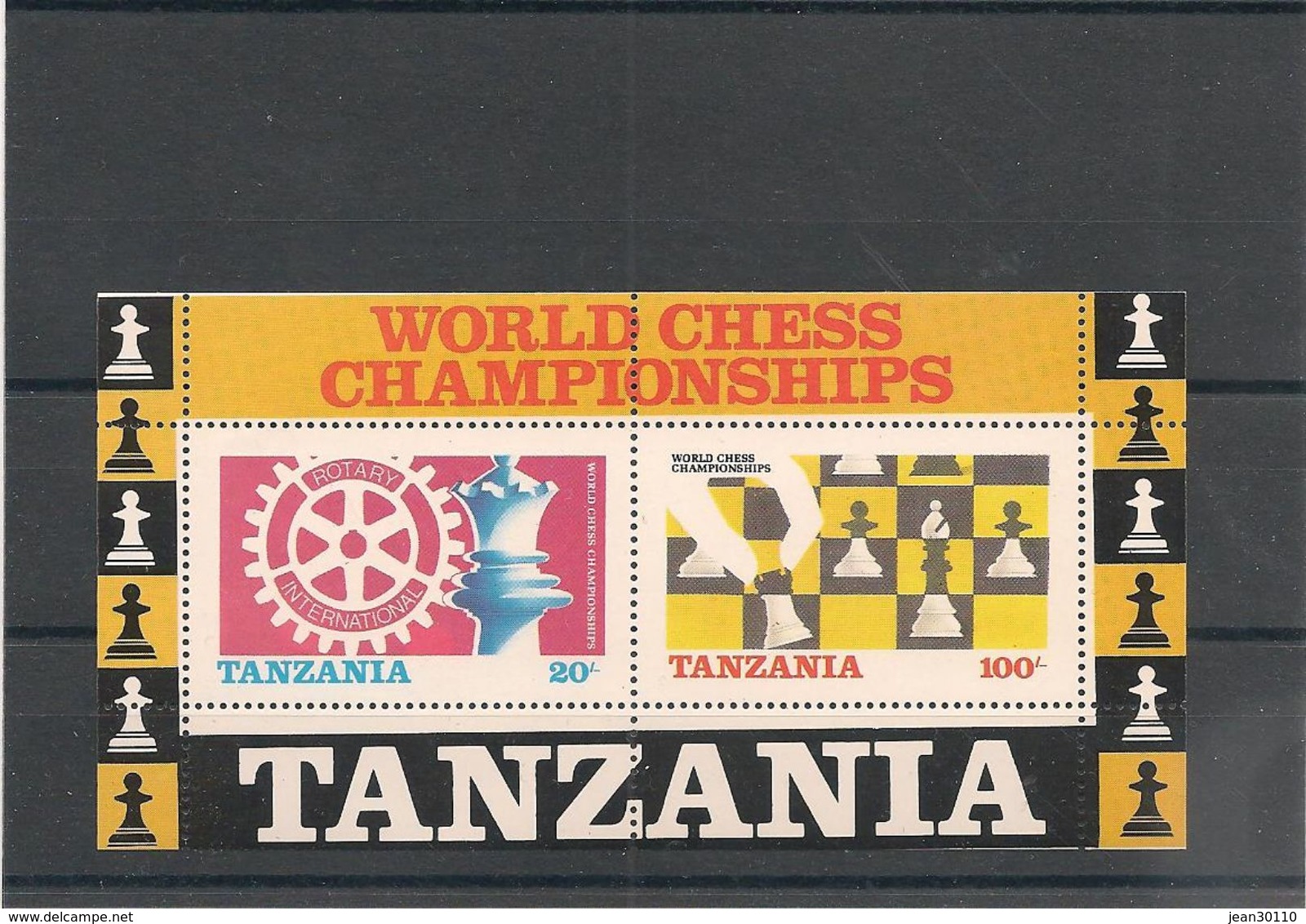 TANZANIE Année 1986 Championnat Du Monde D'échecs N°Y/T : BF 34** - Tanzania (1964-...)