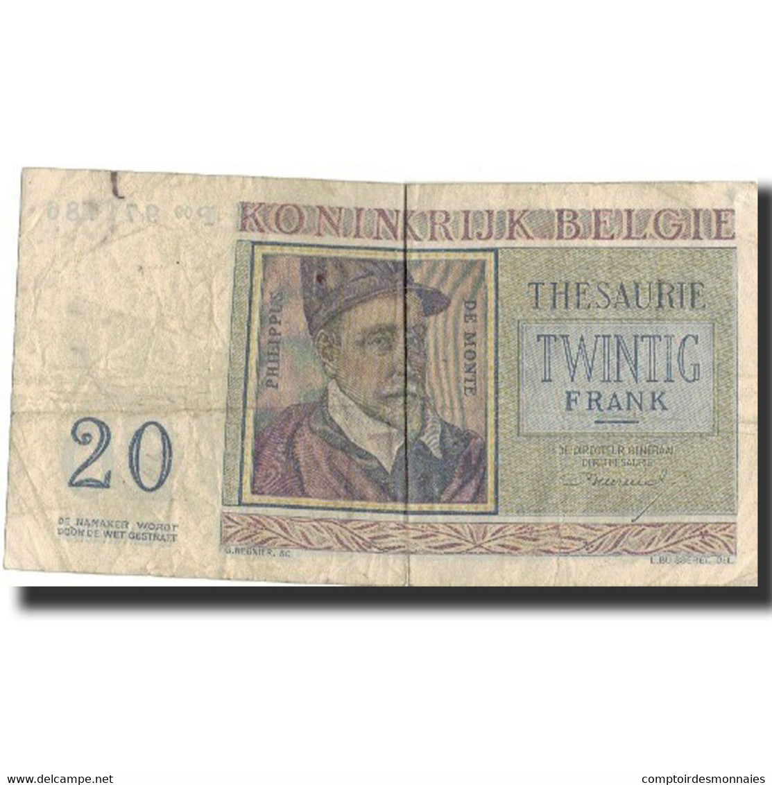 Billet, Belgique, 20 Francs, 1966, 1966-04-03, KM:132b, TB - 20 Francos