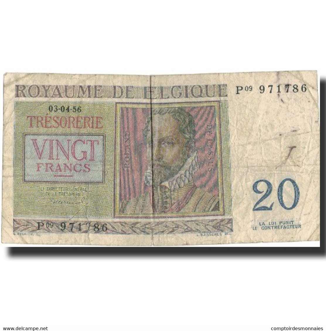 Billet, Belgique, 20 Francs, 1966, 1966-04-03, KM:132b, TB - 20 Francos