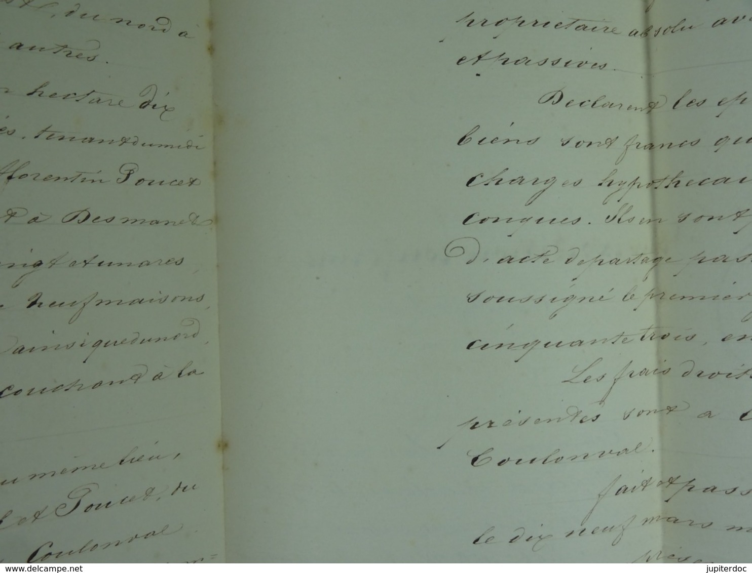 Acte Notarié 1854 Vente Seutin De Frasnes à Coulonval De Vaulx /6/ - Manuscrits