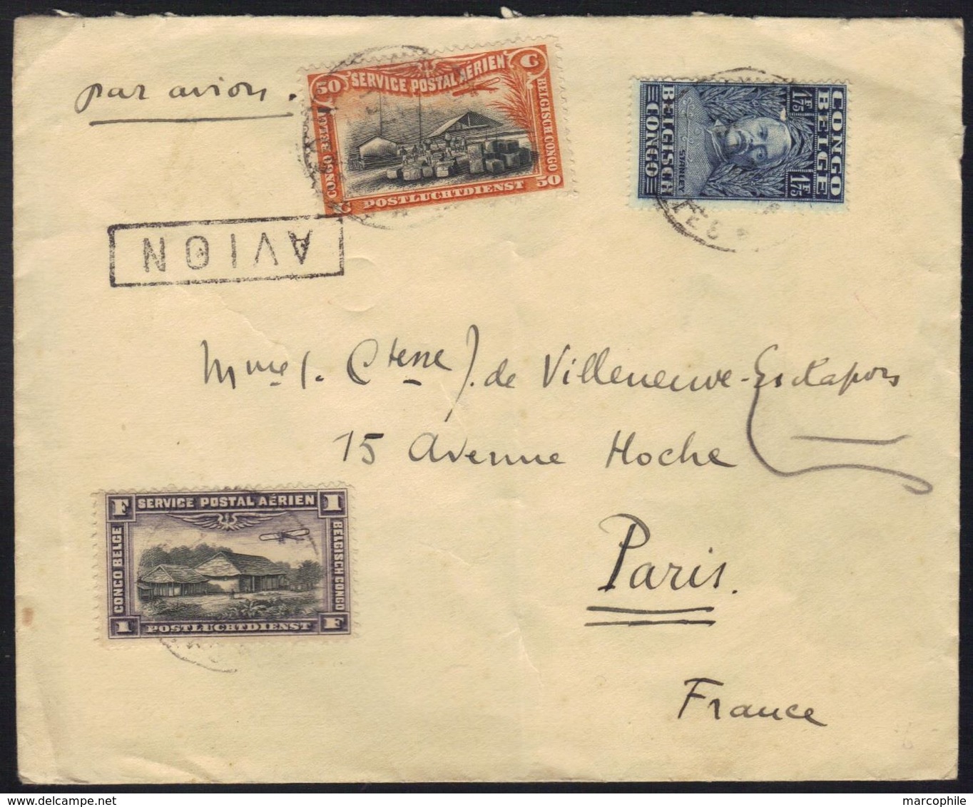 CONGO BELGE / 1932 LETTRE AVION POUR LA FRANCE (ref 6856) - Covers & Documents