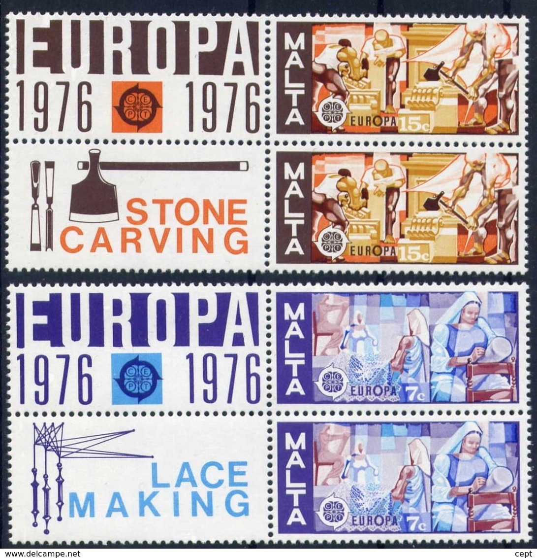 Malta 1976 - Europa Cept - Set With Vignettes MNH** - 1976