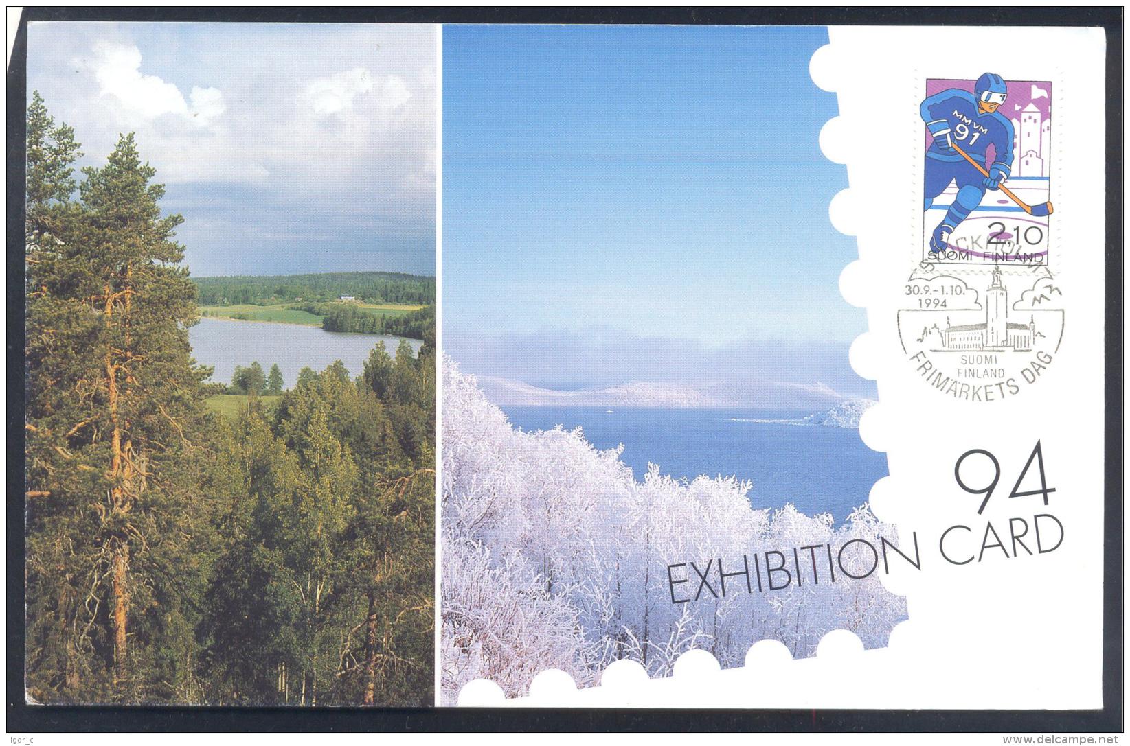 Finland 1994 Card Ice Hockey Sur Glace EIshockey World Championship WC WM Weltmeisterschaft 91 HELSINKI Church Nature - Eishockey