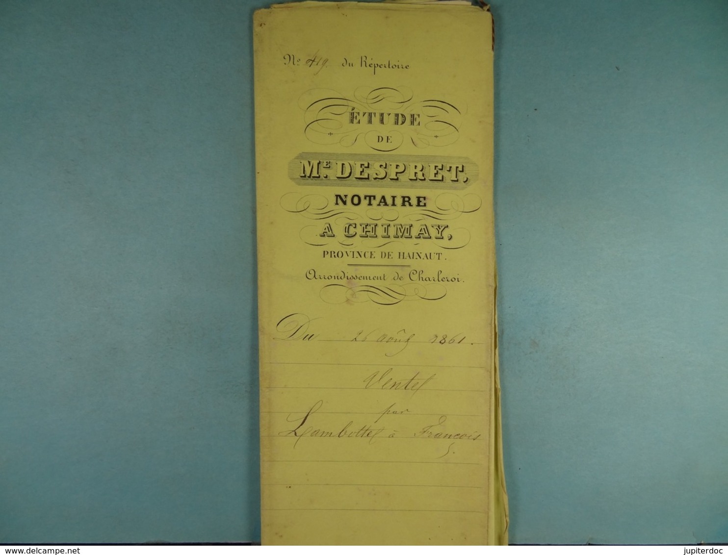 Acte Notarié 1861 Vente De Lambotte De Seloignes à François De Seloignes /15/ - Manuscrits