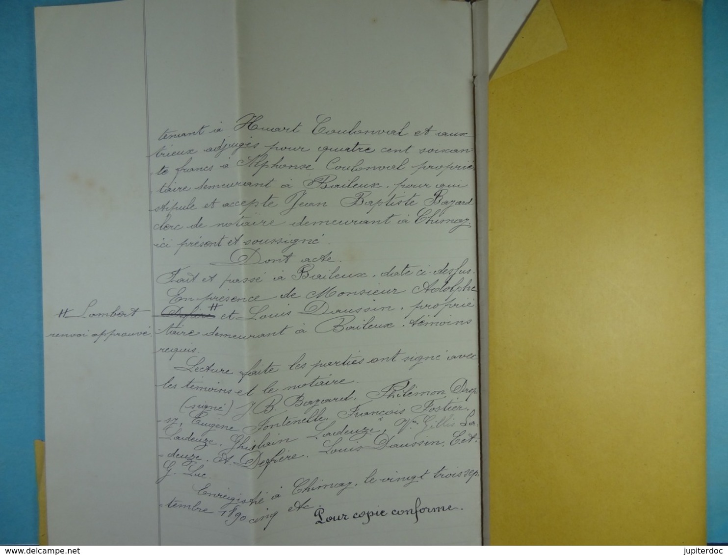Acte Notarié 1895 Vente Publique D'immeubles à La Requête De Mde Ladeuze Vve Ghislain De Lobbes /17/ - Manuscrits