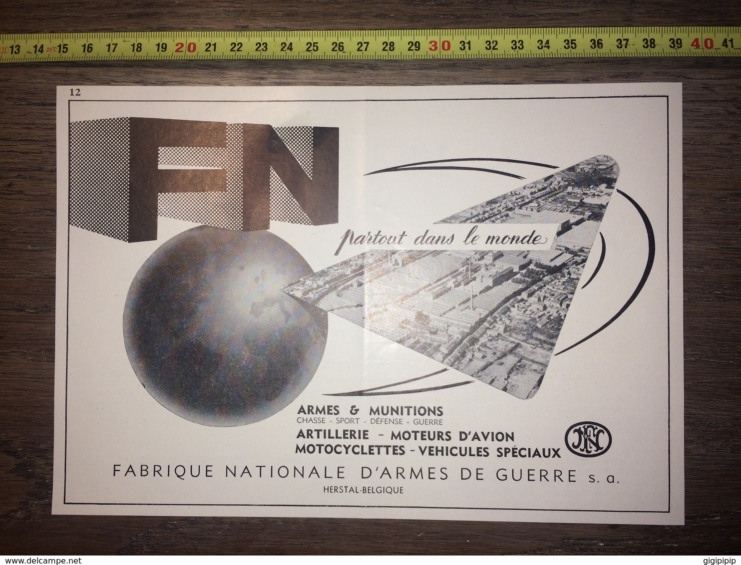 PUB PUBLICITE FN FABRIQUE NATIONALE D ARMES DE GUERRE HERSTAL - Collections