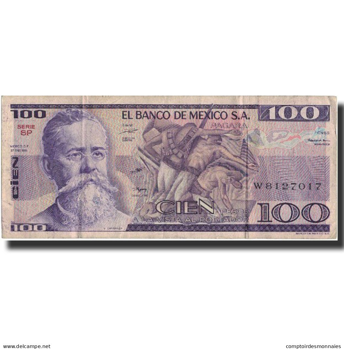 Billet, Mexique, 100 Pesos, 1981, 1981-01-27, KM:74a, TB+ - Mexique