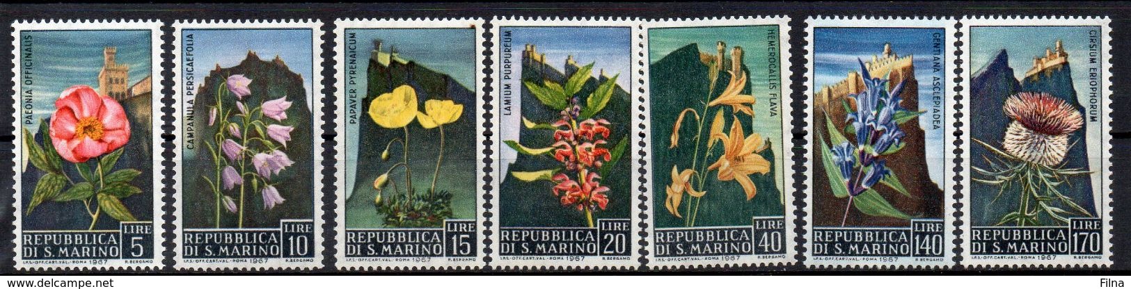 SAN MARINO 1967 - FLORA - FIORI - - SERIE COMPLETA - MNH ** - Nuovi