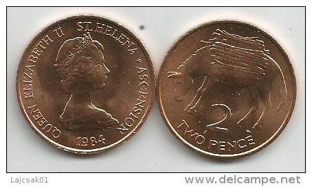 Saint Helena And Ascension 2 Pence 1984. UNC - Sainte-Hélène