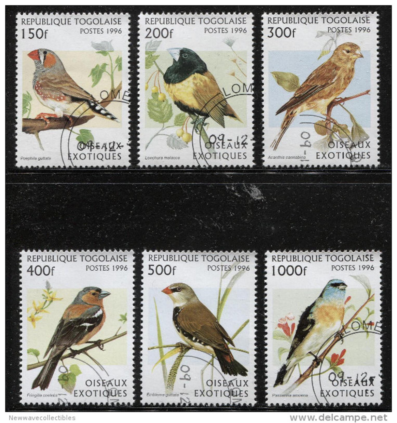 Birds,song Birds Complete Set 6 Stamps,Togo,used - Other & Unclassified