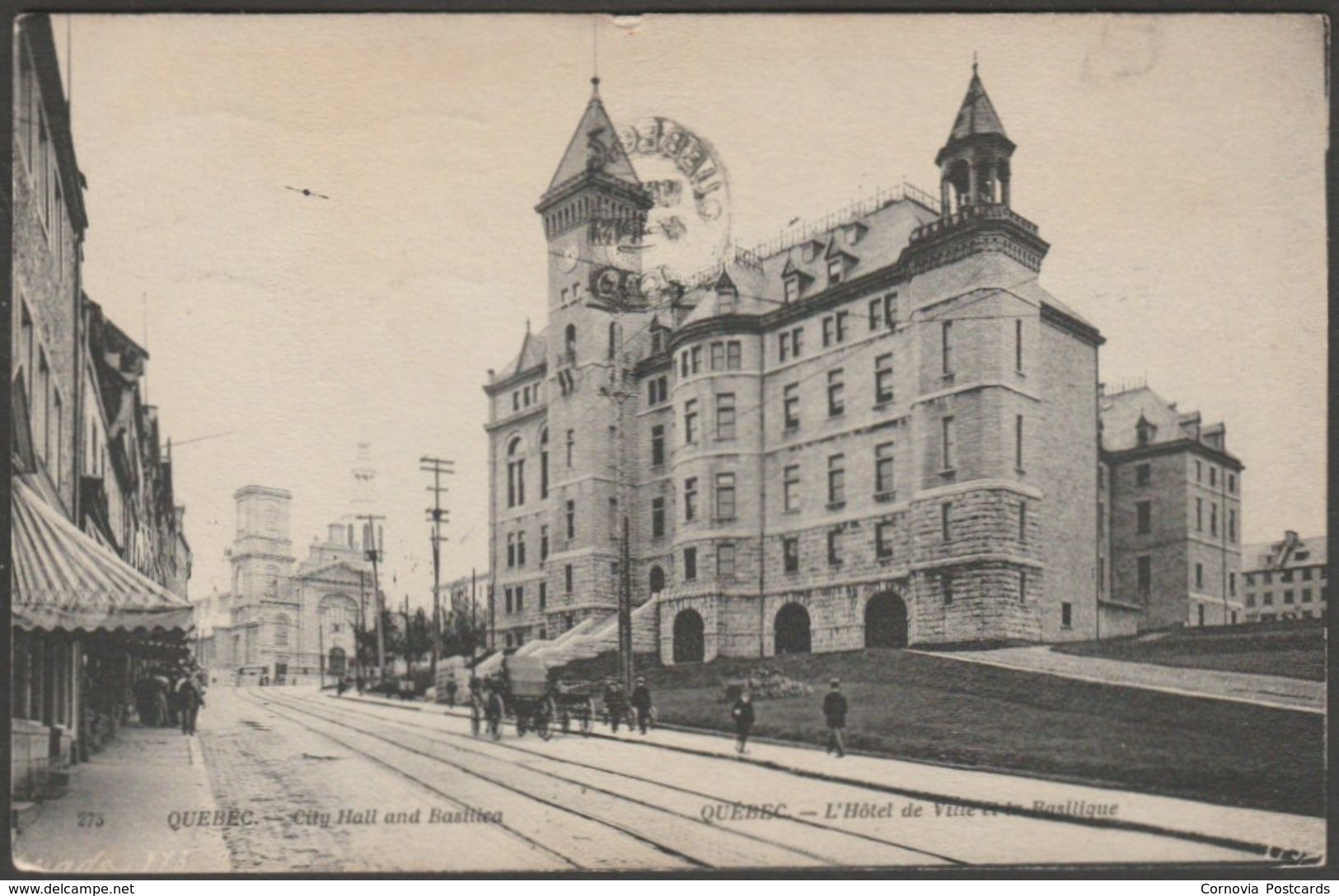 L'Hôtel De Ville Et La Basilique, Québec Ville, Québec, 1910 - CPA - Québec - La Cité