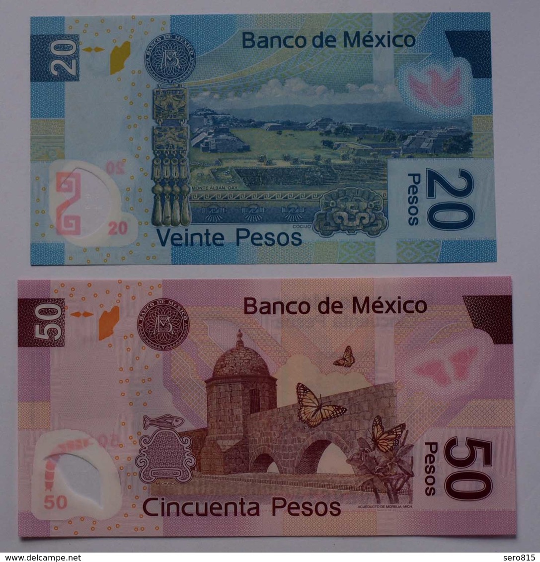 MEXIKO - MEXICO 20 + 50 Pesos 2006 + 2009 Polymer UNC Pick 122/3  (21141 - Autres - Amérique