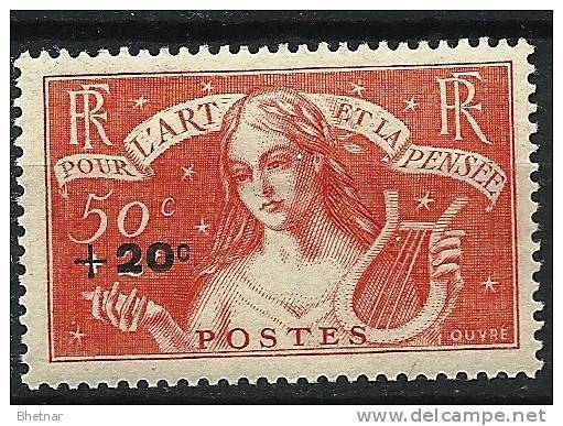 FR YT 329 " Au Profit Des Chômeurs Intellectuels " 1936 Neuf* - Unused Stamps