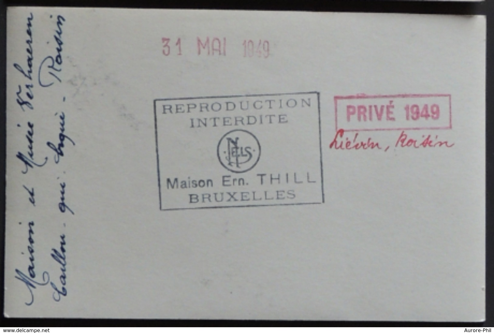 Roisin Maison Et Musée Verhaeren Photo De 1949 " Reproduction Interdite Thill Bxl " - Honnelles