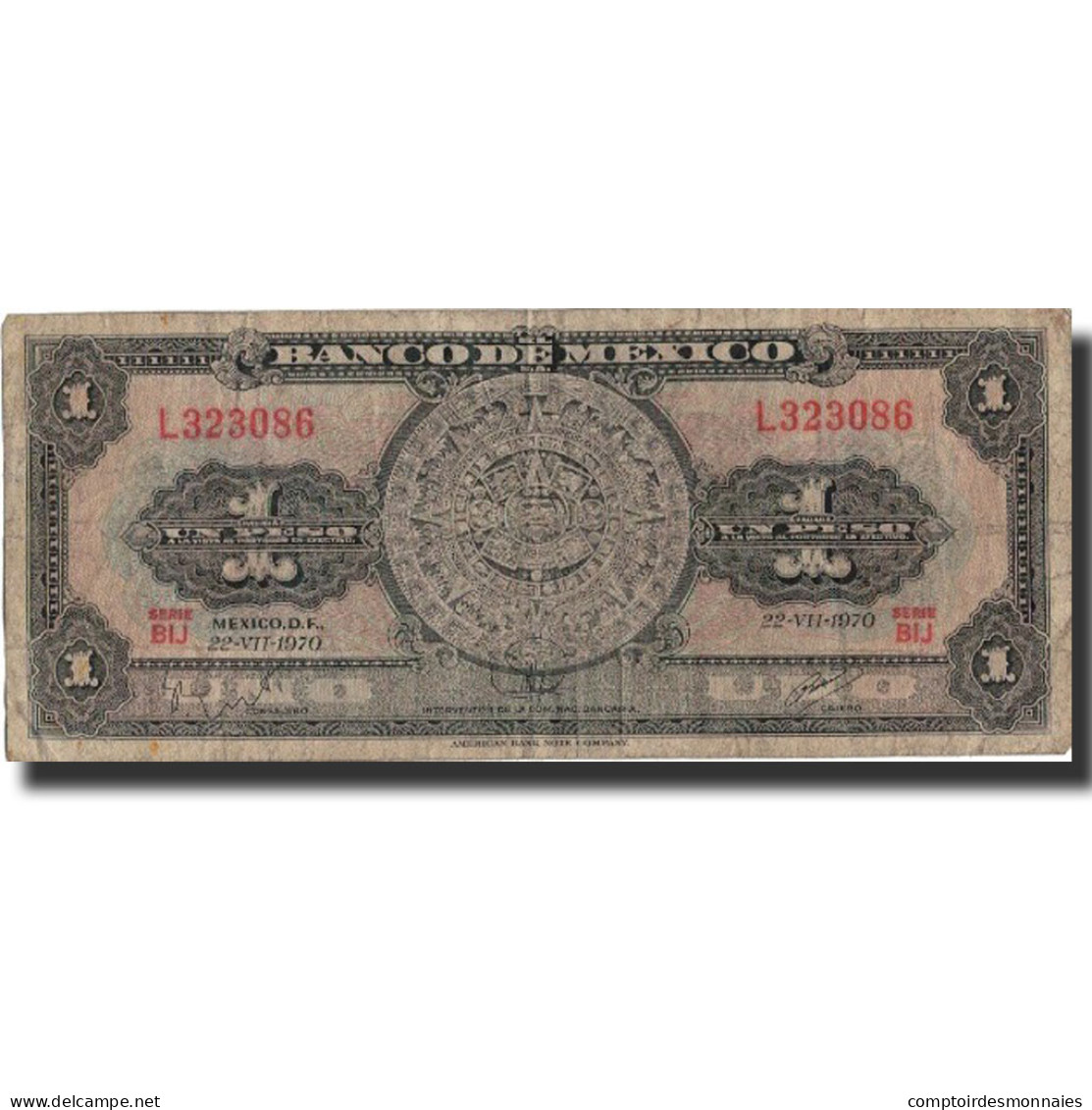 Billet, Mexique, 1 Peso, 1970, 1970-07-22, KM:59l, TB - Mexique