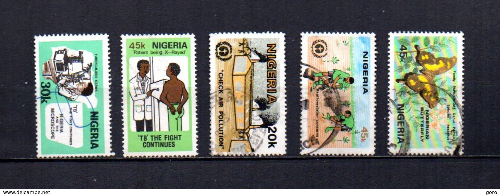 Nigeria   1982  .-  Y&T  Nº   402/403-405-407-411 - Nigeria (1961-...)