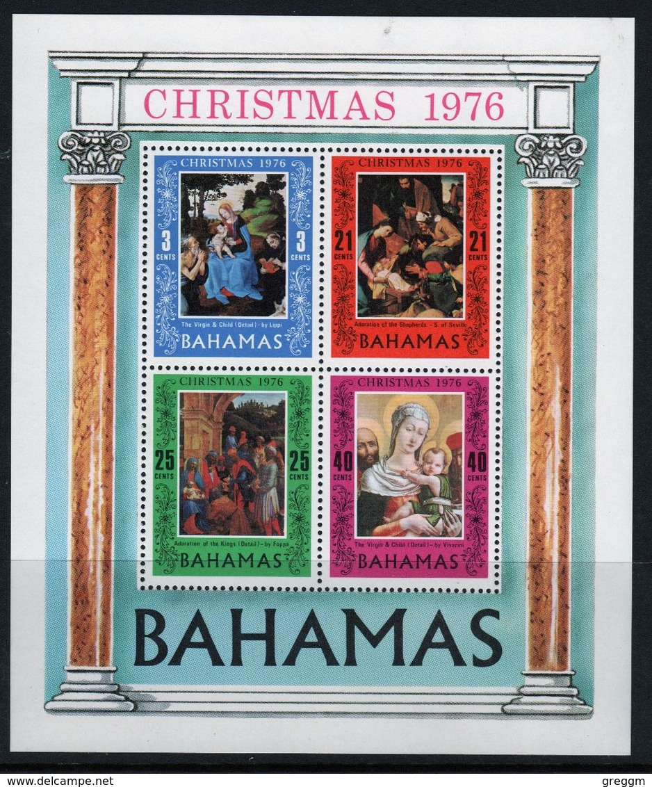 Bahamas 1976 Mini Sheet Celebrating Christmas.  This Mini Sheet Is In Mounted Mint Condition. - Bahama's (1973-...)