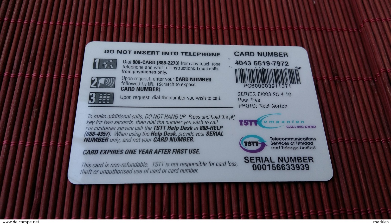 Prepaid Card Trinidad & Tobago  60 $ Used  2 Scans Rare - Trinidad En Tobago