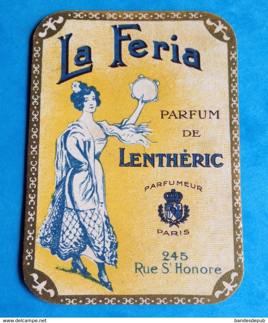 PARFUM Parfumerie Rare Carte Parfumée Parfum LENTHERIC Danseuse Paris Rue St Honoré La Féria - Anciennes (jusque 1960)