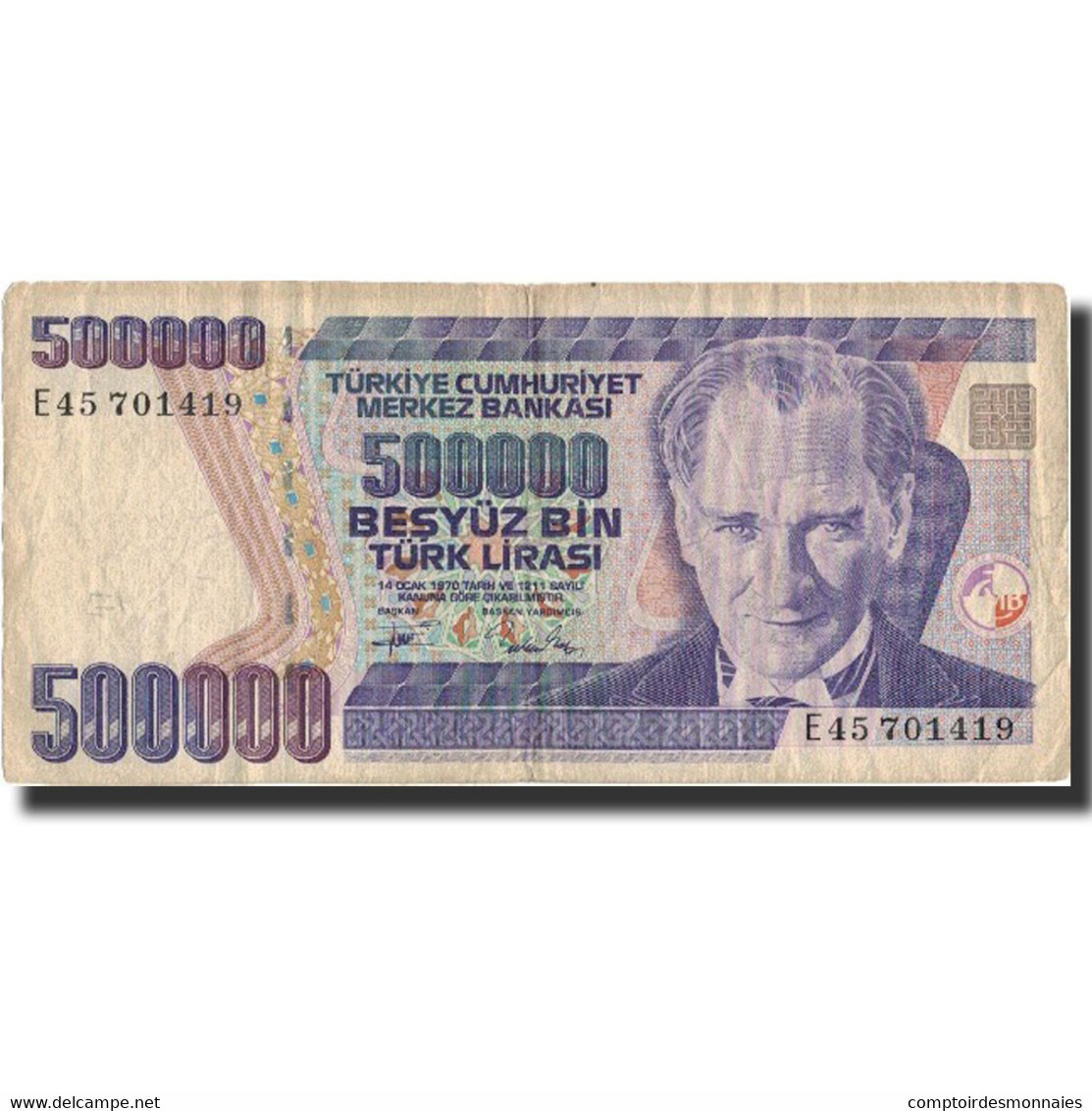 Billet, Turquie, 500,000 Lira, 1970, 1970-10-14, KM:212, TB+ - Turquie