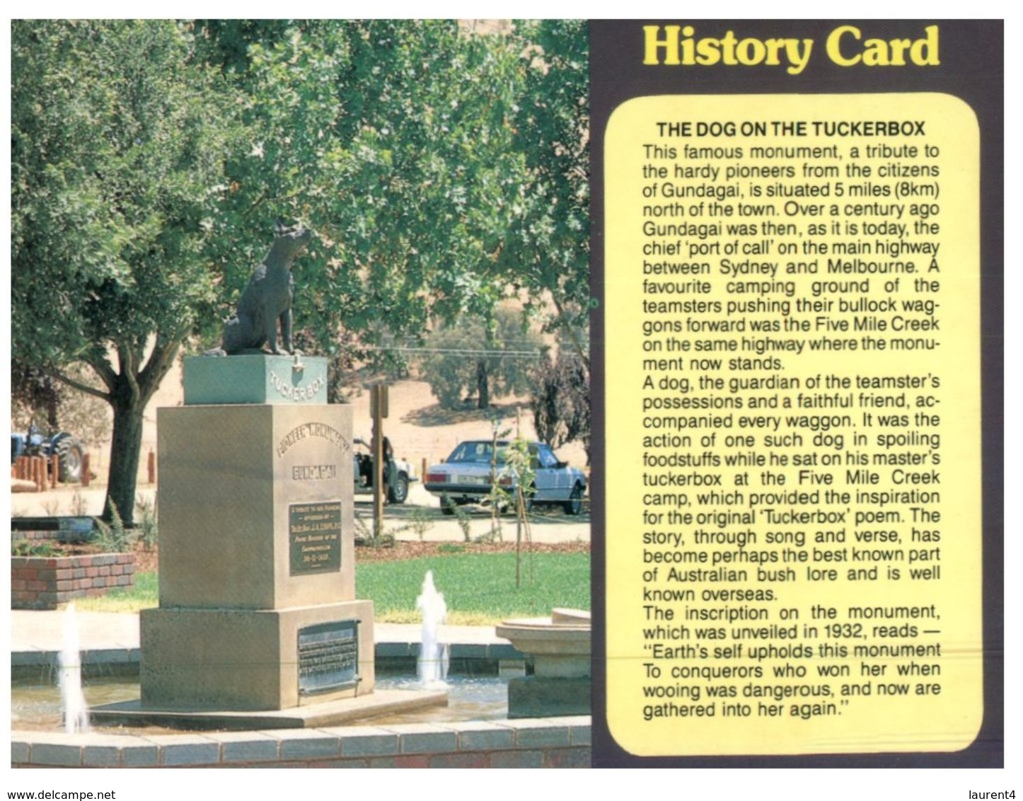 (444) Australia - NSW - Gundagai Dog On Ticker Box - Monuments