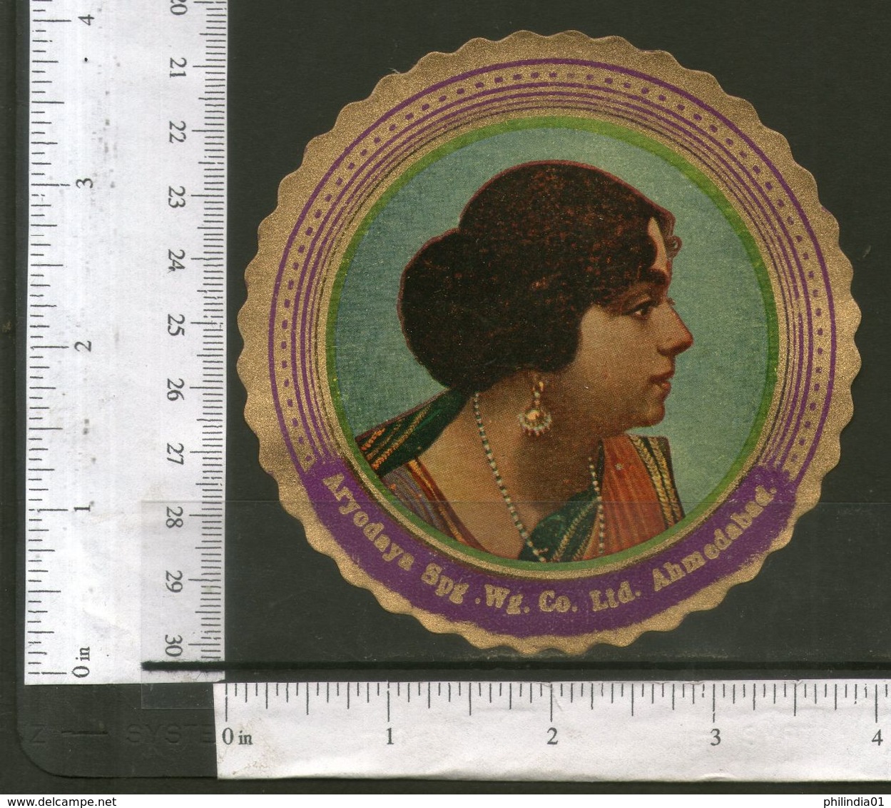 India Vintage Trade Label Aryodaya SPG WG Co. Ltd Ahmedabad Label Women # LBL120 Inde Indien - Labels