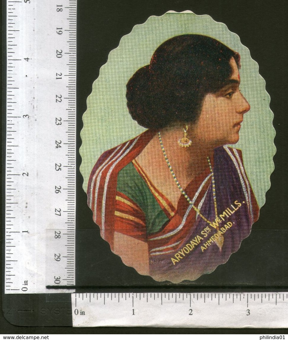 India Vintage Trade Label Aryodaya SPG WG Mills Ahmedabad Label Women # LBL114 Inde Indien - Etiquettes