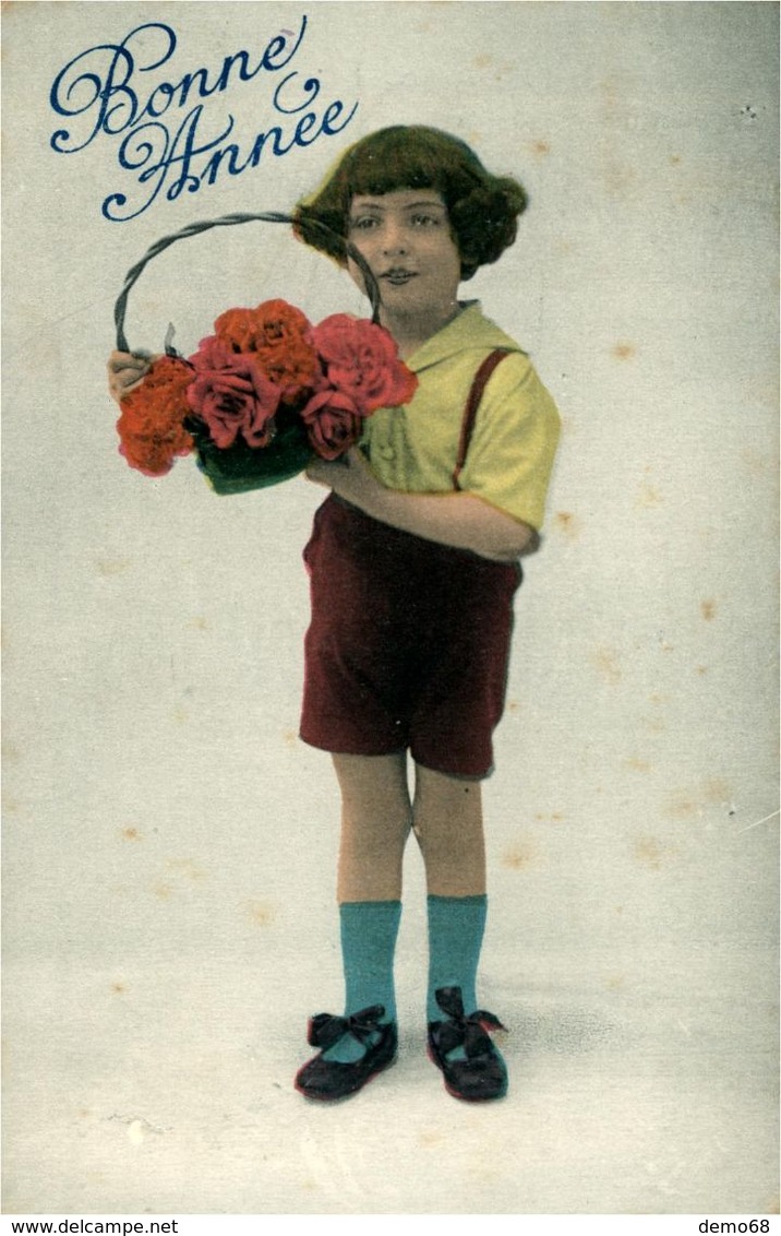 Fantaisie 10 cartes Enfants  bouquet fleur Vœux de bonne Année "  Ph Noyer Rex  Pc etc