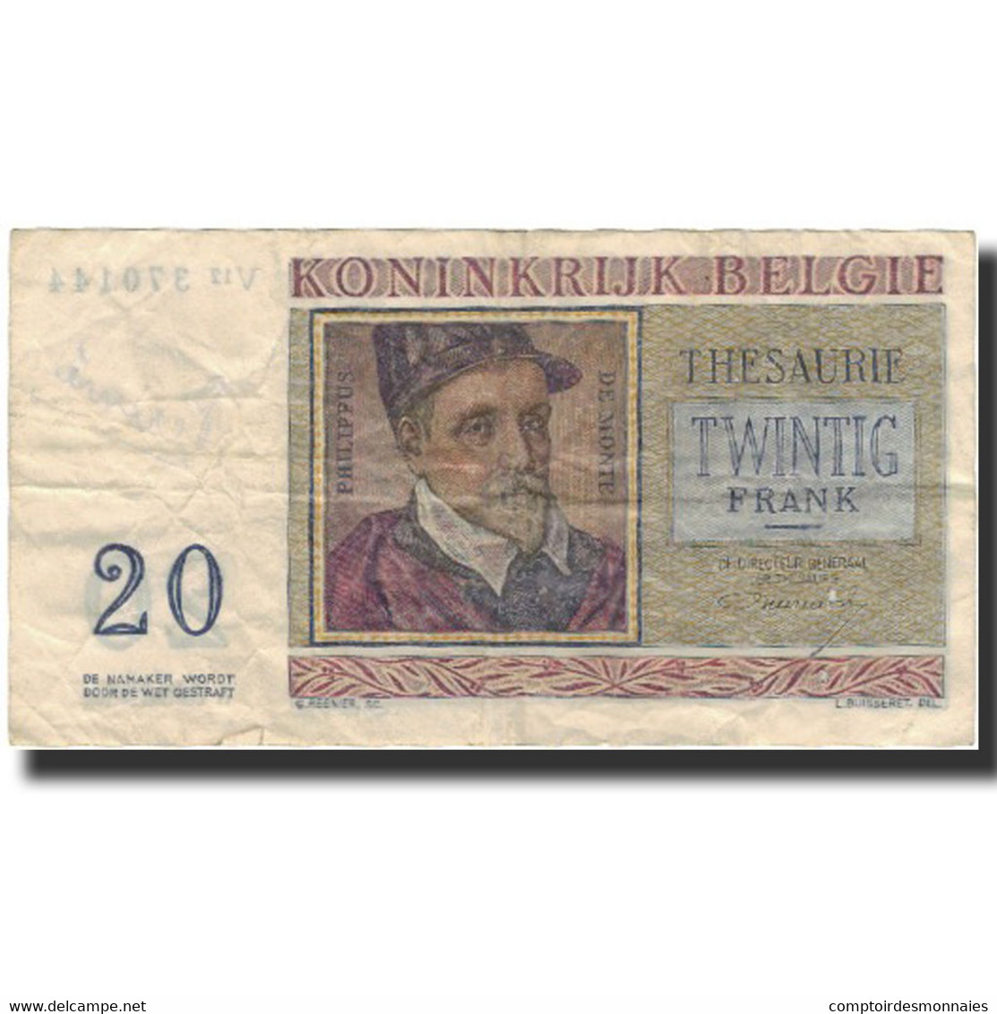 Billet, Belgique, 20 Francs, 1956-04-03, KM:132b, B+ - 20 Francos