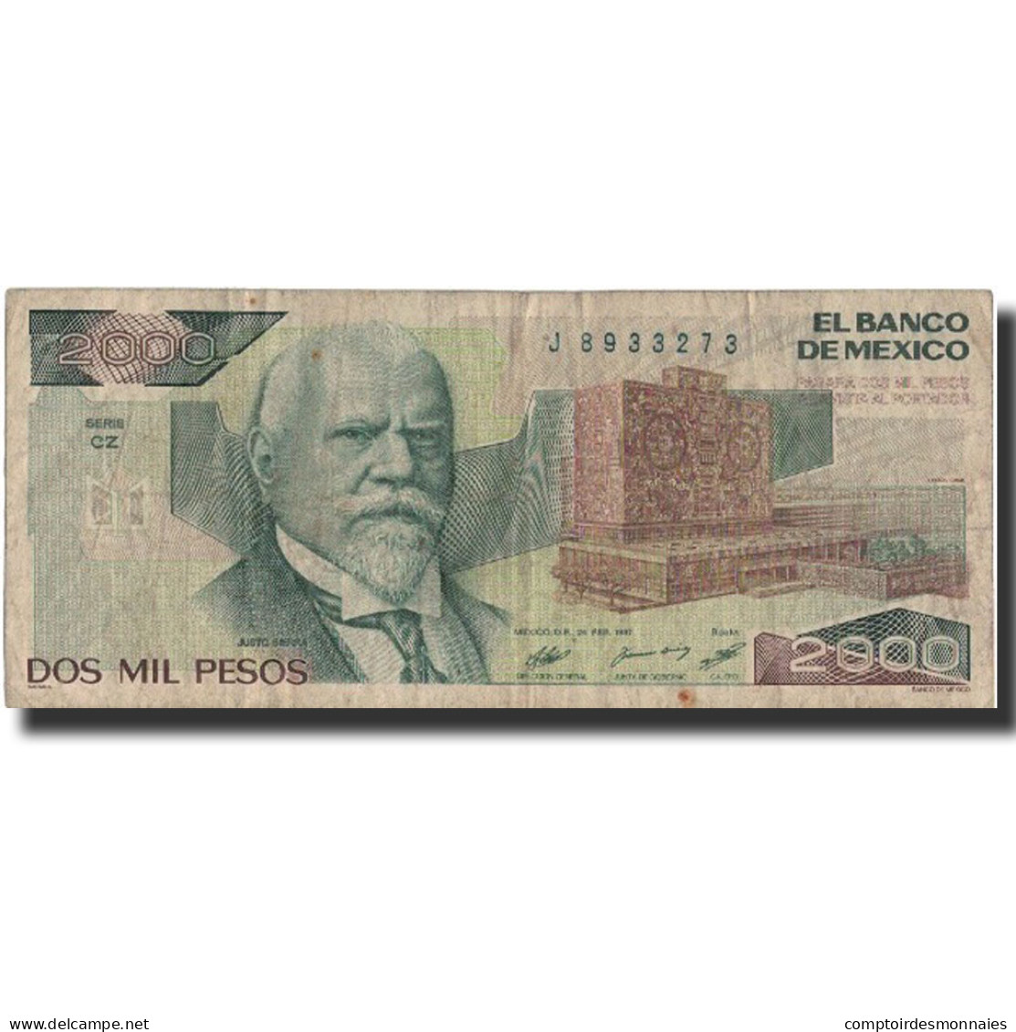 Billet, Mexique, 2000 Pesos, 1987, 1987-02-24, KM:86b, TB+ - México