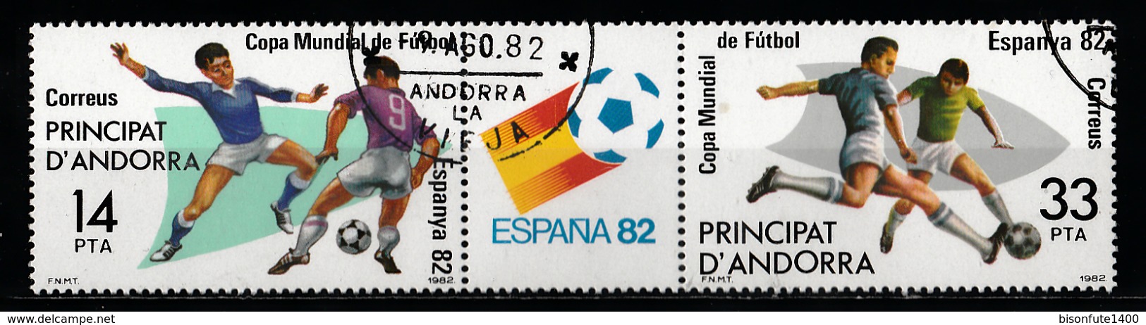 Andorre Espagnol 1982 : Timbres Yvert & Tellier N° 148 - 149 - 148 + Vignette - 149 + Vignette - 148 Et 149 Se Tenant +. - Oblitérés