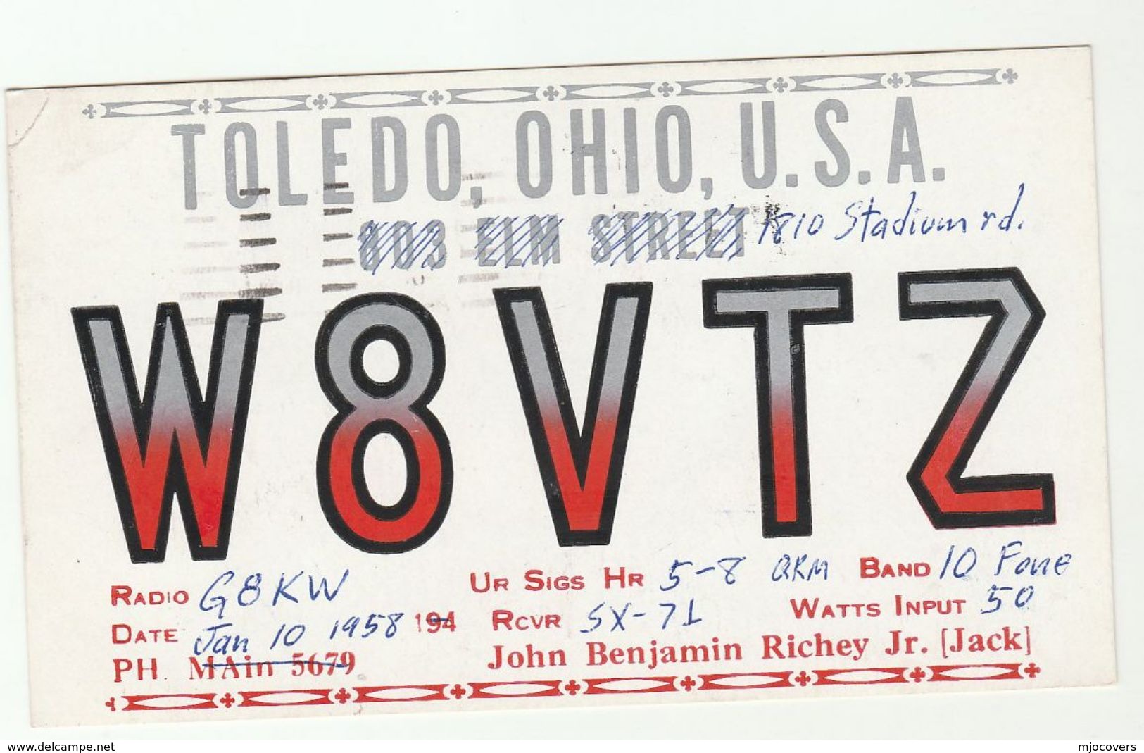 1958 Toledo USA Stamps COVER SLOGAN Fight TB Tuberculosis (postcard QSL Radio Card) Health Medicine Broadcasting - Disease