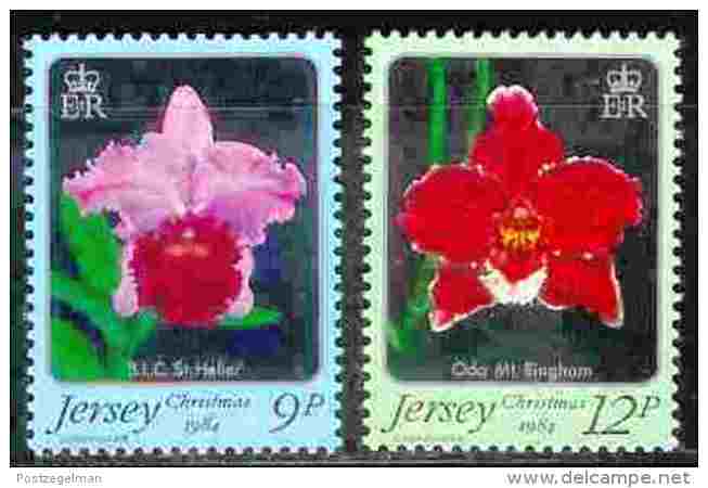 JERSEY, 1984, Mint Never Hinged Stamp(s), Christmas, Orchids, 340-341   , M4268 - Jersey