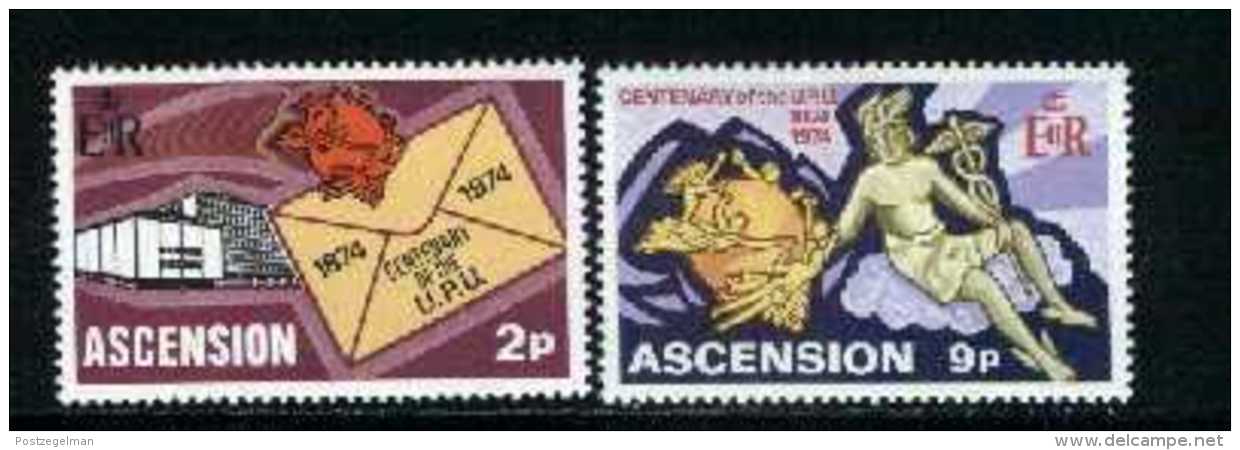 ASCENSION, 1974, Mint Never Hinged Stamp(s), U.P.U., 179-180, M2052 - Ascension
