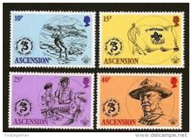 ASCENSION, 1982, Mint Never Hinged Stamp(s), Scout Crossing, 306-309, M2072 - Ascension